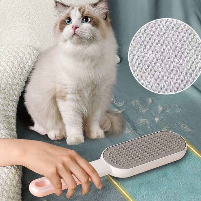 Travel Size Lint Brushes for Clothes, Cat Dog Hair Remover for Lundary, Self-Cleaning Lint Remover for Bed Sofa Coat, Best Hair Cleaning Brushes Better Than Lint Roller (Mini Pink)