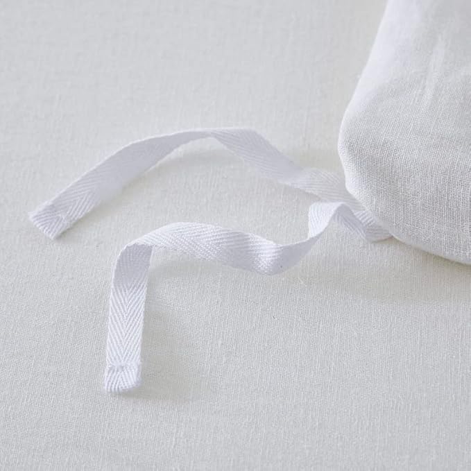 EVERLY 100% Pure Linen Duvet Cover Set Queen Size 90X90Inch 3pcs (1 Duvet Cover,2 Pillowcases) Soft and Breathable for All Season with Coconut Button Closure, Suitable for Hot Sleepers-White-Queen