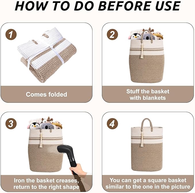 Woven Laundry Basket for Clothes, 100 L Large Rectangle Laundry Hampers, Nursery Storage Basket for Toys, Tall Dirty Clothes Hamper for Bedroom Aesthetic, Bathroom, Laundry Room