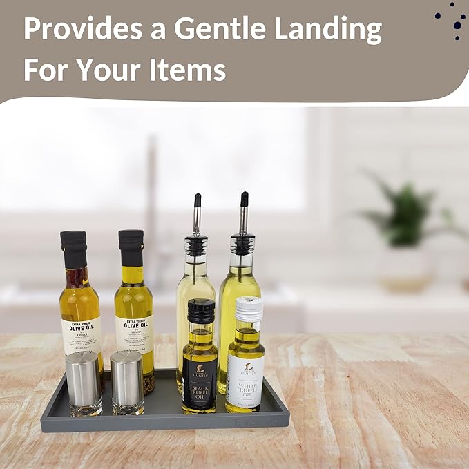 Countertop and Vanity Tray - 2 PC Large 11.7" Silicone Bathroom Trays, Counter Organizer, Dish Soap Sponge Holder Kitchen Sink Tray Organizer, Sink Caddy Toothbrush Key Kitchen Soap Trays