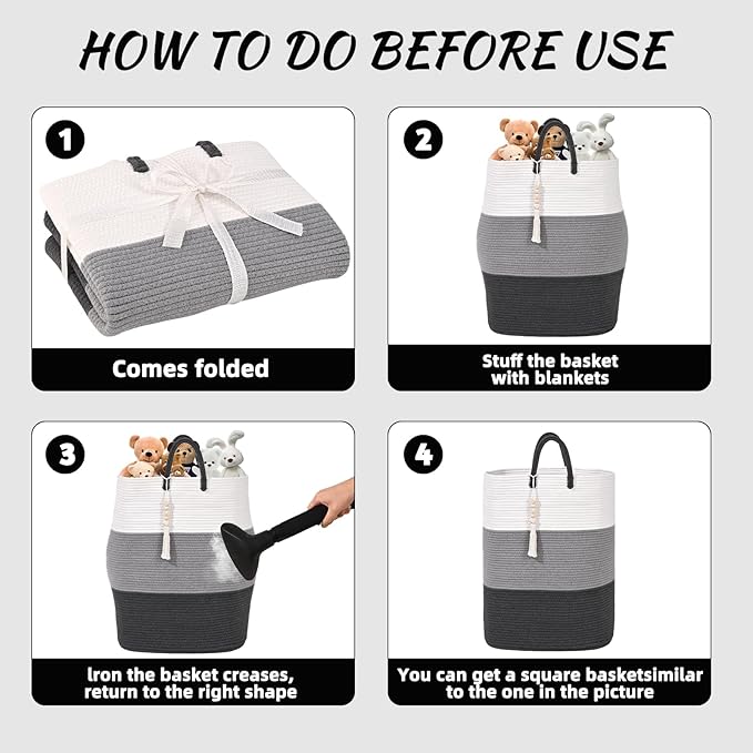 Woven Laundry Basket for Clothes,65 L Large Rectangle Laundry Hampers with Beads Tassel, Nursery Storage Basket for Toys, Tall Dirty Clothes Hamper for Bedroom Aesthetic, Laundry Room Organization