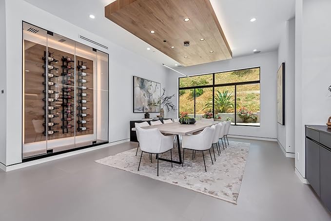 Ultra Wine Racks Wall Mounted Label-Out Wine Racks (2 Foot 3 Deep, Matte Black, 18 Wine Bottles) - Modern Metal Wine Storage, Modular Design for Home Bar, Kitchen, Dining Rooms, & Wine Cellars