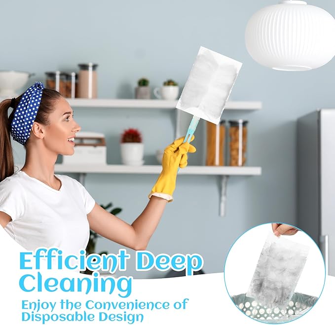 Mimorou 300 Pcs Disposable Dusters Refills Bulk Heavy Duty 180° Multi Surface Replacement Dusters for Cleaning Ceiling Fan with Microfibers Unscented (Light Colors)