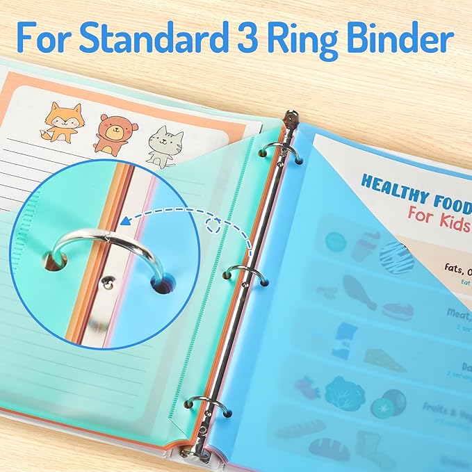 Forvencer 8 Count Dividers with Two Pockets, 8 tab Binder Dividers for 3 Ring Binder Organizer, Binder Divider with Tabs for School Office and Home Organization, Multicolor, 1 Set