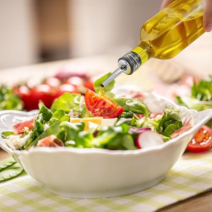 Zulay Olive Oil Dispenser For Kitchen, Glass Oil Container With Spout, Oil Decanter/Cruet Dispenser, Bottle Dispenser With Pourers and Funnel, 1 Pack (Clear)