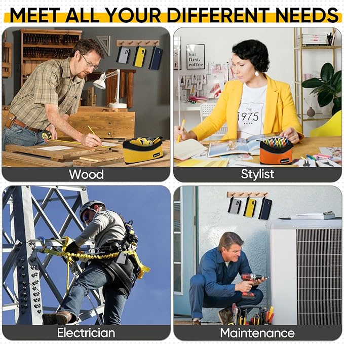 TICONN Tool Pouches with Zipper, 1680D Oxford Small Tool Bags, Waterproof Utility Bag Zipper Pouch for Tool Organizers and Storage (6 Pack Combo)