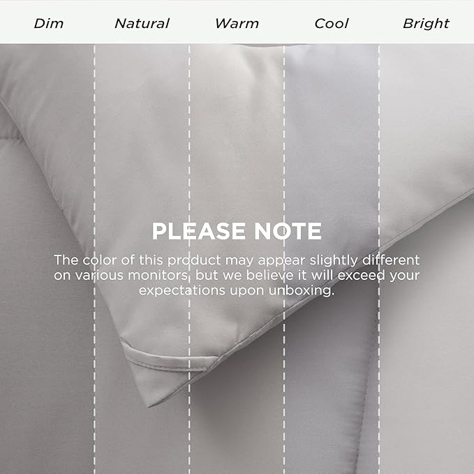 Bedsure Comforter Duvet Insert - Quilted Comforters Alaskan King, All Season Duvet, GentleSoft Down Alternative Bedding, with 8 Tabs, Gifts for Women/Men, Light Grey,Alaskan King 130x120 Inch