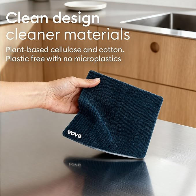 Vove Swedish Dishcloths 5-Pack, Botanical Garden - FSC Certified Cellulose & Cotton, Oeko-TEX Standard 100, Reusable Washable Kitchen Cleaning Cloths, Eco Friendly Floral Design