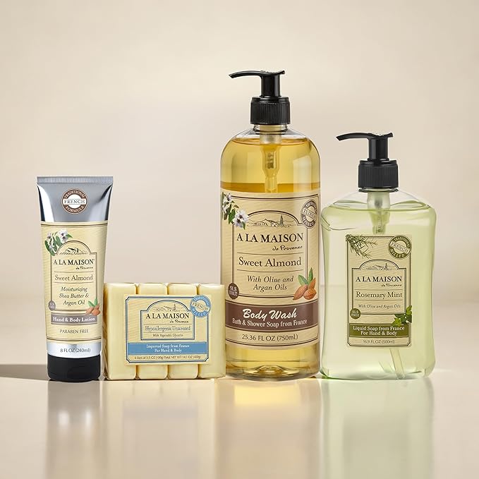 A LA MAISON de Provence Fresh Sea Salt Liquid Hand and Body Soap (Pack of 2) With Olive Oil, Coconut Oil and Vitamin E, 16.9 fl oz Each