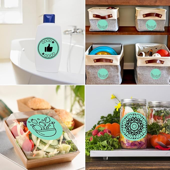 MFLABEL 750-Pack Green Round Labels (2 Inch) - Thermal Printer Sticker Rolls for Shipping, Organizing, Crafts & DIY (Compatible w/Direct Thermal Printers)