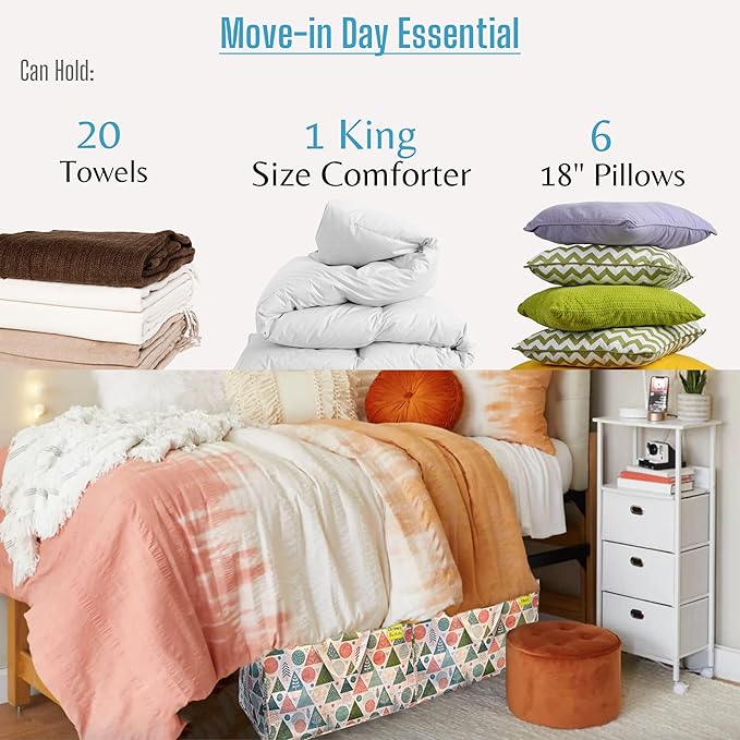 VENO 6 Pack Moving Bags and Large Christmas Decoration Storage Bins with lids. Alternative to Moving Boxes, Packing Supplies for College. Heavy Duty Totes (Pastel Forest, 6 Pack)