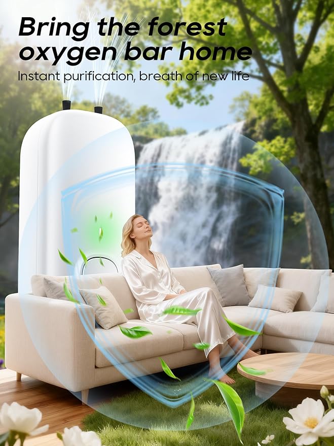 Plug In Negative Ion Air Purifiers Quiet Air Freshener for Bedroom Office Basement - Portable Mini Air Cleaner Odor, Dust, Pet Smell (white 2pcs)