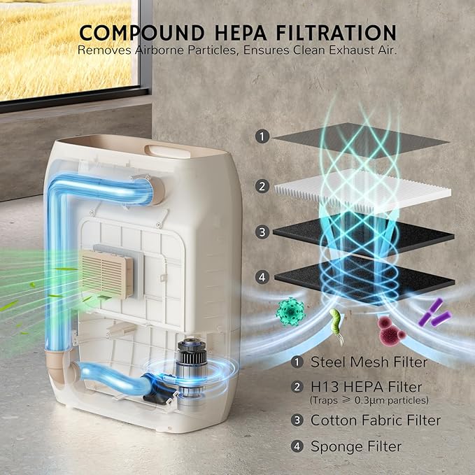 AIRTHEREAL T1 Plus Touchless Vacuum with 6-Pack Disposable 4.7L Dust Bags, Pull-and-Toss Design, Ideal Electric Dustpan for Home, Household Owner