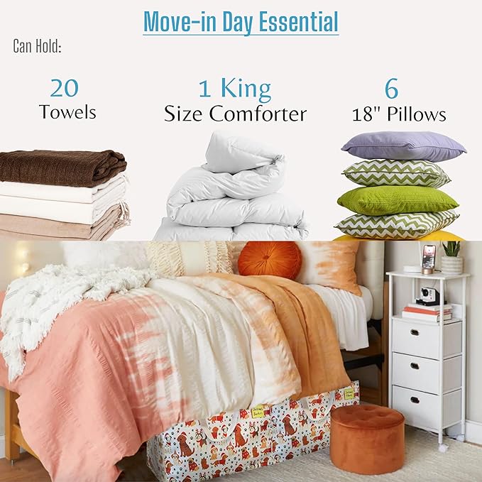 VENO 2 Pack Moving Bags and Large Christmas Decoration Storage Bins with lids. Alternative to Moving Boxes, Packing Supplies for College. Heavy Duty Totes (Holiday Pups, 2 Pack)