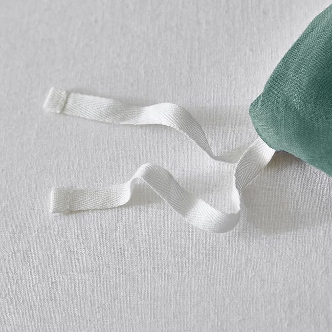 EVERLY 100% Pure Linen Duvet Cover Set King Size 104X90Inch 3pcs (1 Duvet Cover,2 Pillowcases) Soft and Breathable for All Season with Coconut Button Closure, Suitable for Hot Sleepers-Aqua-King