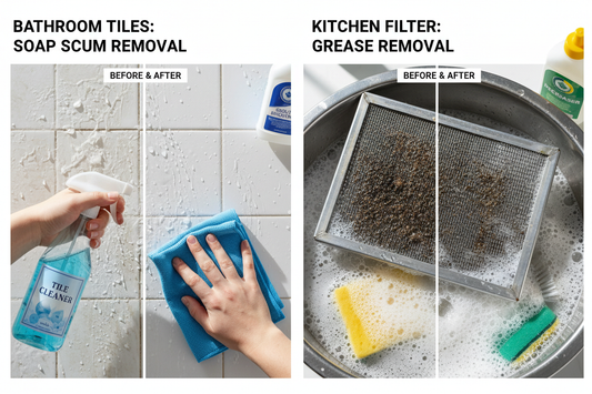 tip#) Removing Soap Scum from Tiles & Cleaning Grease from Range Hood Filters
