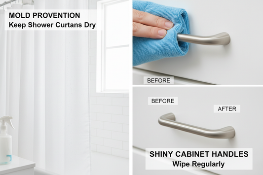tip#) Shower Curtain Mold Prevention & Cleaning Sticky Cabinet Handles