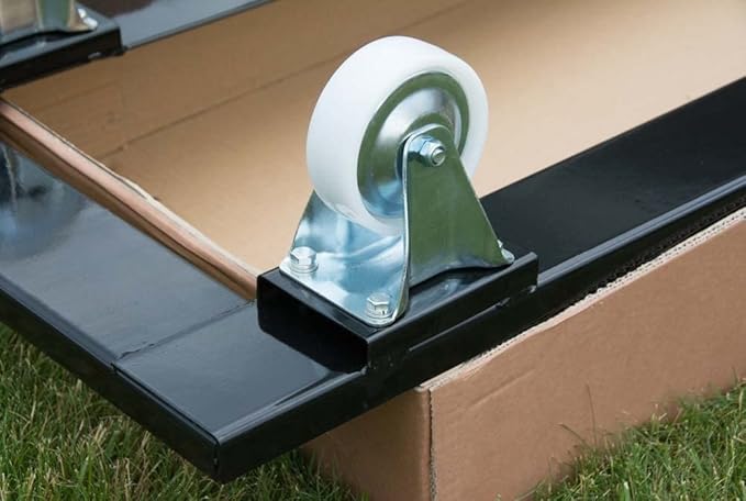 TentandTable Black Folding Chair Cart Rolling Push Dolly, Commercial Grade Steel Frame, Storage Capacity 50 Chairs