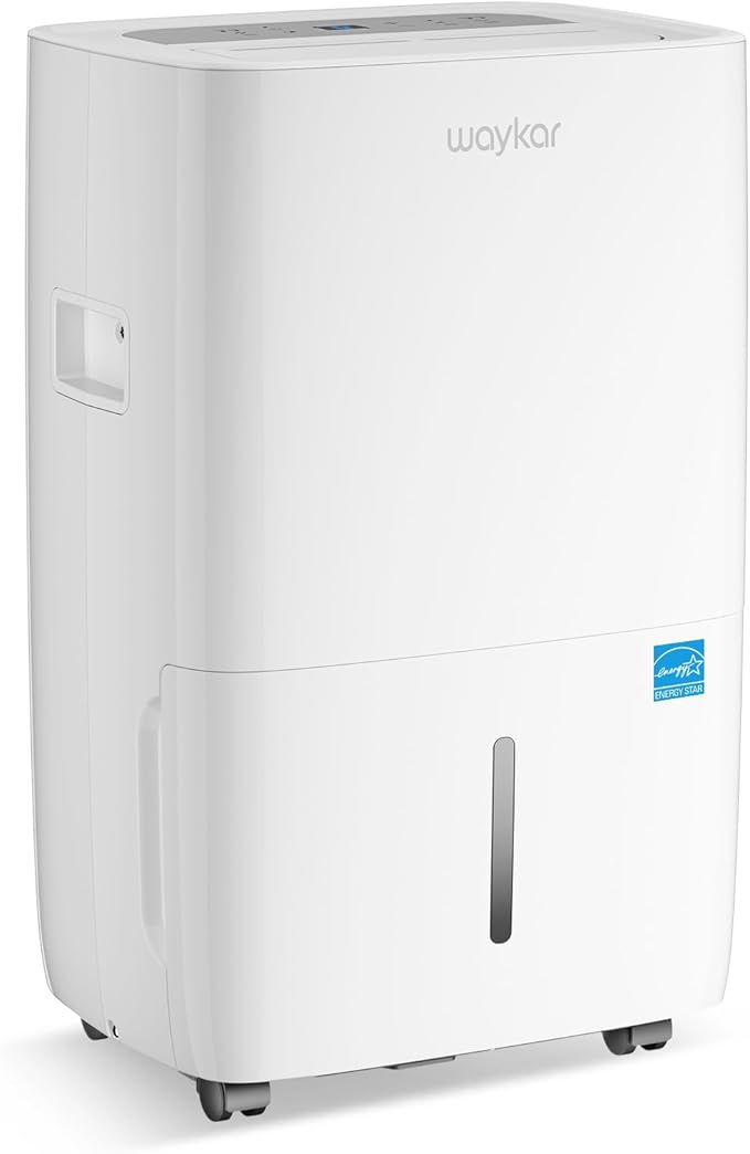 Waykar 80 Pints 2025 Energy Star Dehumidifier for Spaces up to 5,000 Sq. Ft for Basement and Home, Large Room with Drain Hose and 1.14 Gallons Water Tank