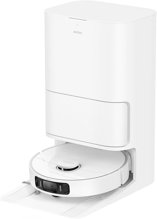 Mova S20 Ultra Robot Vacuum and Mop Combo with Dual Roller Brush, 8300Pa Suction, 140℉ Hot Water Mop Self-Washing & Drying, Mop Auto-Lift for Carpet, Self-Empty, Self-Refilling, Voice & App Control