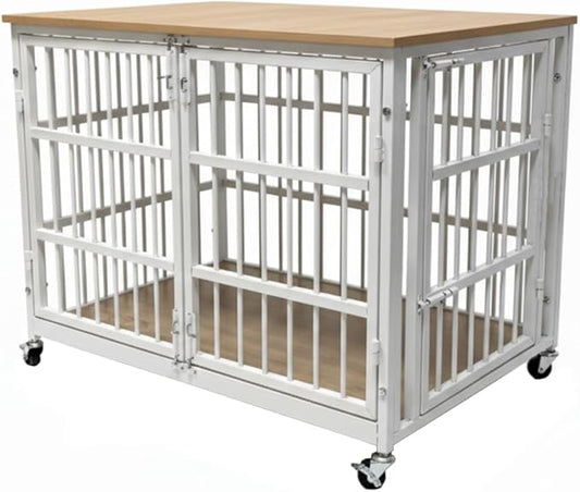48"/42"/33" Dog Crate Furniture, Heavy Duty Dog Kennel Indoor for Large Dogs, Escape-Proof and Chew-Proof Wooden Dog Cage for high Anxiety Dog, Decorate House as TV Stand, End Table