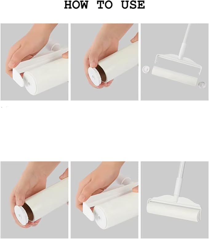 RainbowZone Large Lint Roller with 3 Refills, 9.5" Extra Wide – Total 300 Super Sticky Sheets – Extendable Long Handle Lint Roller for Pet Hair Removal, Furniture, Carpet & Household Cleaning