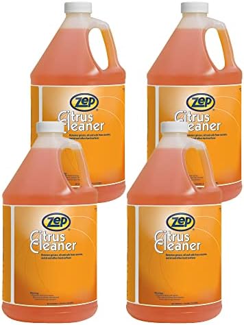 Zep Citrus Cleaner and Degreaser - 1 Gallon (Case of 4) 45524 - Concentrated, Removes Grease, Grime, Oil and Soils from Concrete, Metal and Other Hard Surfaces