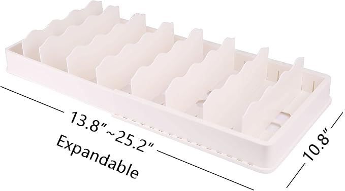 SWOMMOLY Expandable Food Storage Container Lid Organizer, Includes 8 Adjustable Dividers, 30 Preprinted and Blank Writable Labels, Extra Large