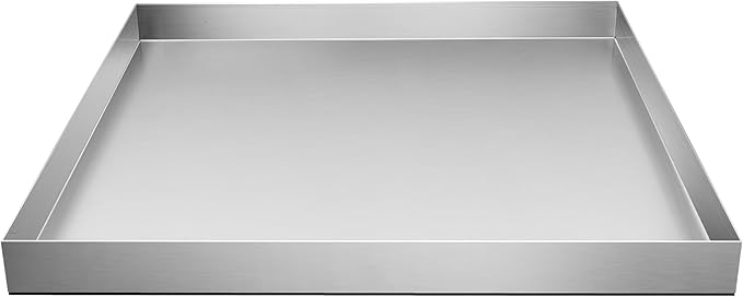 Washing Machine Drain Pan - 28" x 30" x 2.5" - 304 Stainless Steel Heavy Duty Washing Machine Tray No Hole