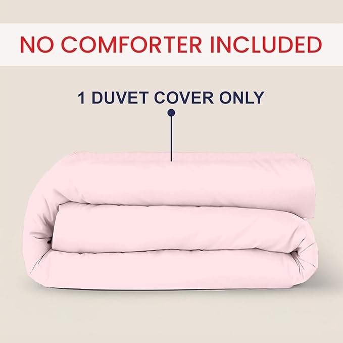 Kotton Culture 120"x120" 1 Pc Super King Plus/Super Oversize King Duvet Cover Only 100% Egyptian Cotton-1000 TC Comforter Cover, Zipper Closure & Corner Ties - Fits Only Extra Large Inserts-Pink Blush