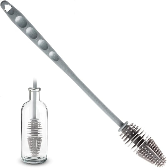 11-Inch Silicone Bottle Brush – Long-Handle Soft Bristle Cleaner for Effortless Deep Cleaning of Bottles, Glassware, Thermoses & Kitchen Containers