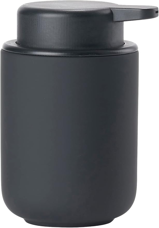 Zone Denmark Ume Shampoo Dispenser in Elegant Black - Stylish and Functional Bathroom Accessory - H 5", Dia 3.3", 8 oz