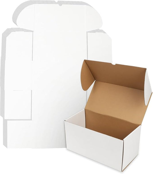 WIFTREY 12x6x6 White Shipping Boxes pack of 15, Corrugated Cardboard Boxes 12 x 6 x 6 for Packaging Small Business, Moving, Mailing