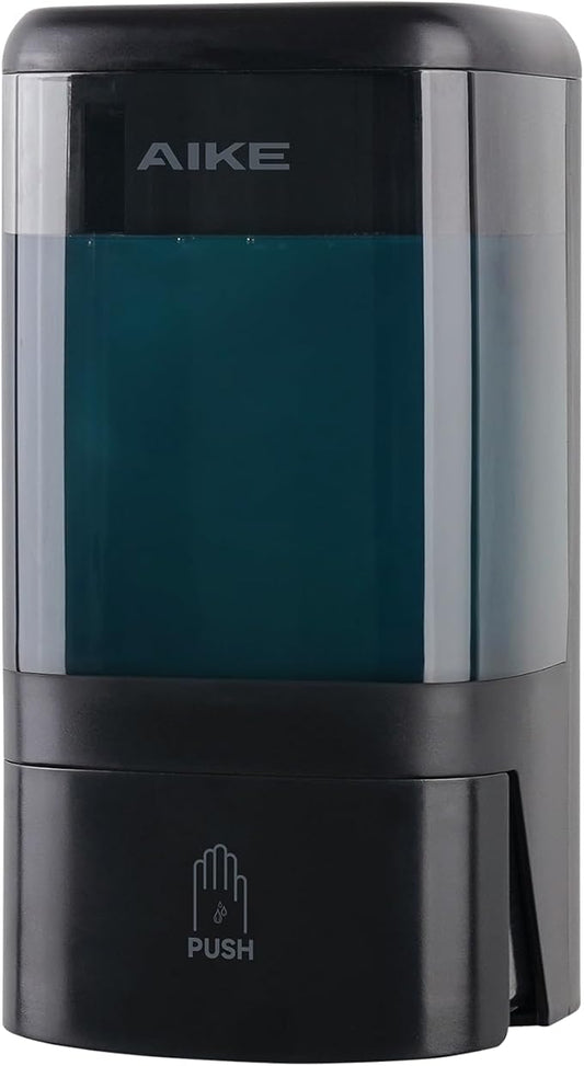 AIKE Wall Mount Liquid Soap Dispenser for Commercial Bathrooms,Offices,Restaurants 40 oz Large Capacity AK1007,Black