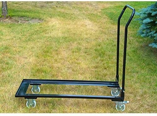 TentandTable Black Folding Chair Cart Rolling Push Dolly, Commercial Grade Steel Frame, Storage Capacity 50 Chairs