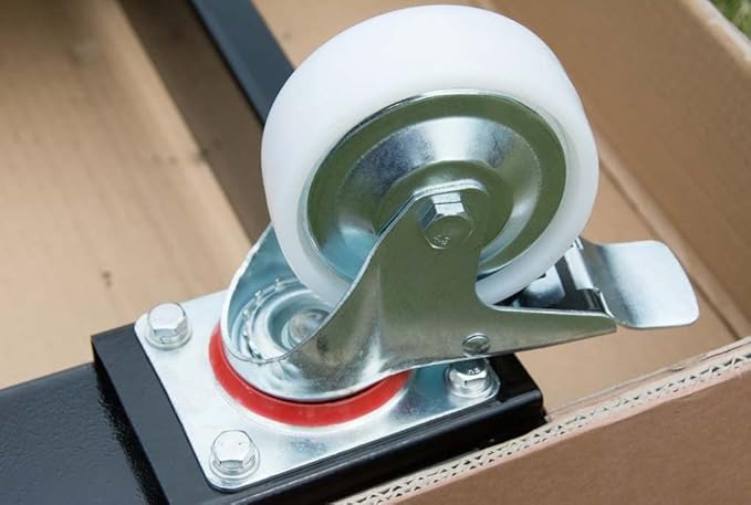 TentandTable Black Folding Chair Cart Rolling Push Dolly, Commercial Grade Steel Frame, Storage Capacity 50 Chairs