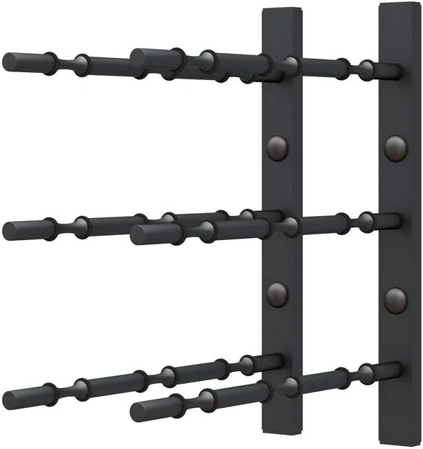 Ultra Wine Racks Wall Mounted Label-Out Wine Racks (1 Foot 3 Deep, Matte Black, 9 Wine Bottles) - Modern Metal Wine Storage, Modular Design for Home Bar, Kitchen, Dining Rooms, & Wine Cellars