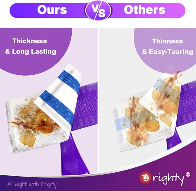 Orighty Dry Mop Pads Refill Compatible with Swiffer Wet Jet, Multi-Layer Mopping Pads, Multi Surface WetJet Hardwood Floor Cleaner Spray Mop Pads Refills, 48 Count