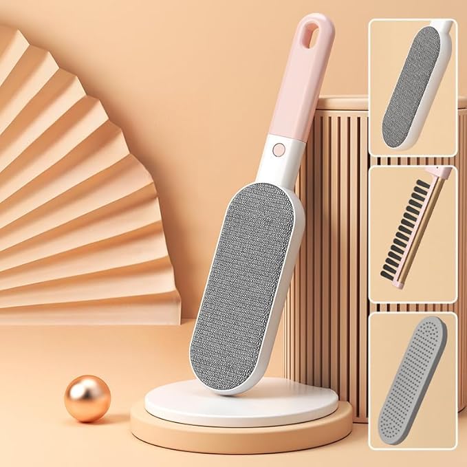 Travel Size Lint Brushes for Clothes, Cat Dog Hair Remover for Lundary, Self-Cleaning Lint Remover for Bed Sofa Coat, Best Hair Cleaning Brushes Better Than Lint Roller (Mini Pink)