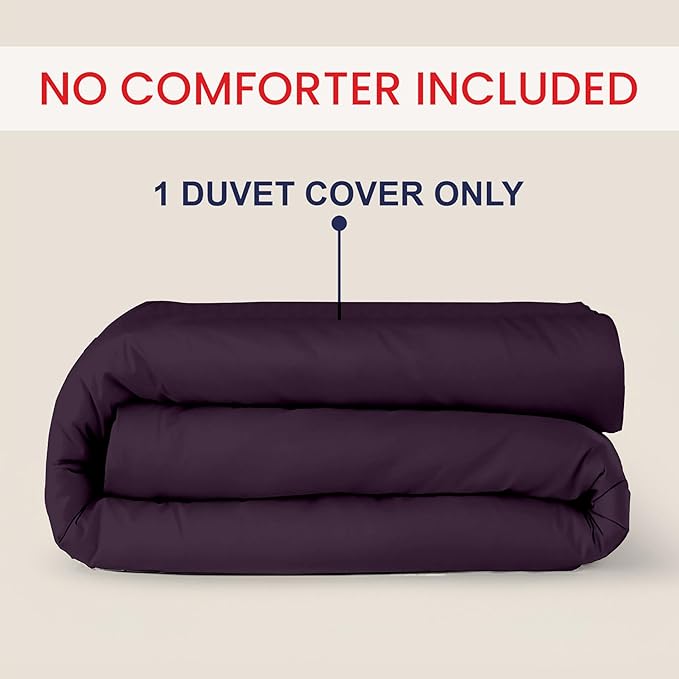 Kotton Culture 120"x120" 1 Pc Super King Plus/Super Oversize King Duvet Cover Only 100% Egyptian Cotton - 1000 TC Comforter Cover, Zipper Closure & Corner Ties - Fits Only Extra Large Inserts - Plum