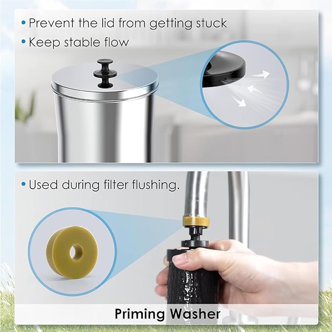 Waterdrop 2.25G Gravity-fed Water Filter System with Sight Glass Spigot, NSF/ANSI 42&372 Standard, PFAS, Chlorine and Lead Reduction, for Home, Camping, Off-Grid, Emergencies, King Tank Series