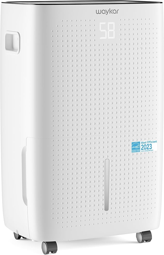 Waykar 150 Pints 7,000 Sq. Ft Energy Star Dehumidifier with Drain Hose for Commercial and Industrial Large Rooms, Home, Basements, Storages, Warehouses and Bedrooms