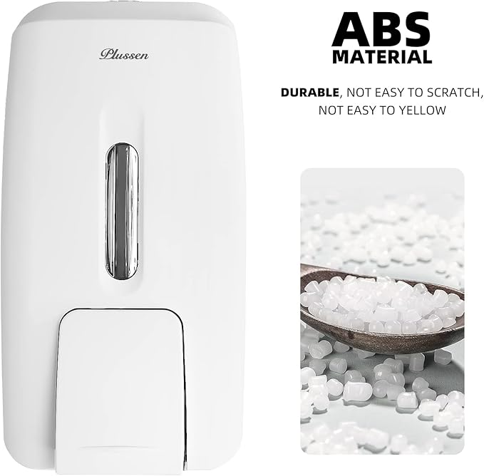 Soap Dispenser Wall Mount Adhesive Commercial Soap Dispenser 800ml No Drill Hand Sanitizer Dispenser for Bathroom Support Liquid and Gel,White-PN9088