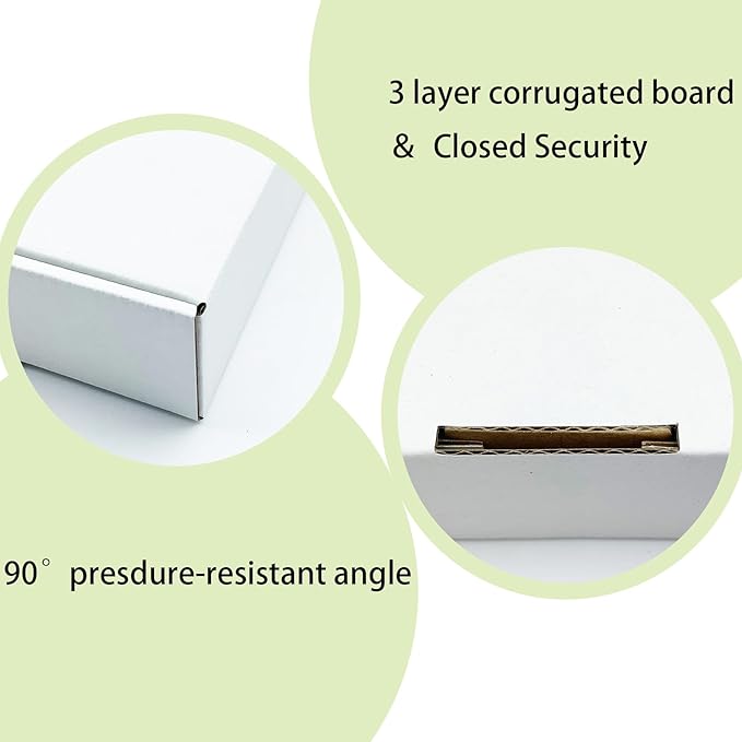 White Shipping Boxes 9x7x2 inch 25 Pack,Corrugated Boxes Mailer Packaging for Mailing Small Business，E-Commerce Gift Boxes for Wrapping Present Moving Storage Heavy Duty Recycled Cardboard Boxes