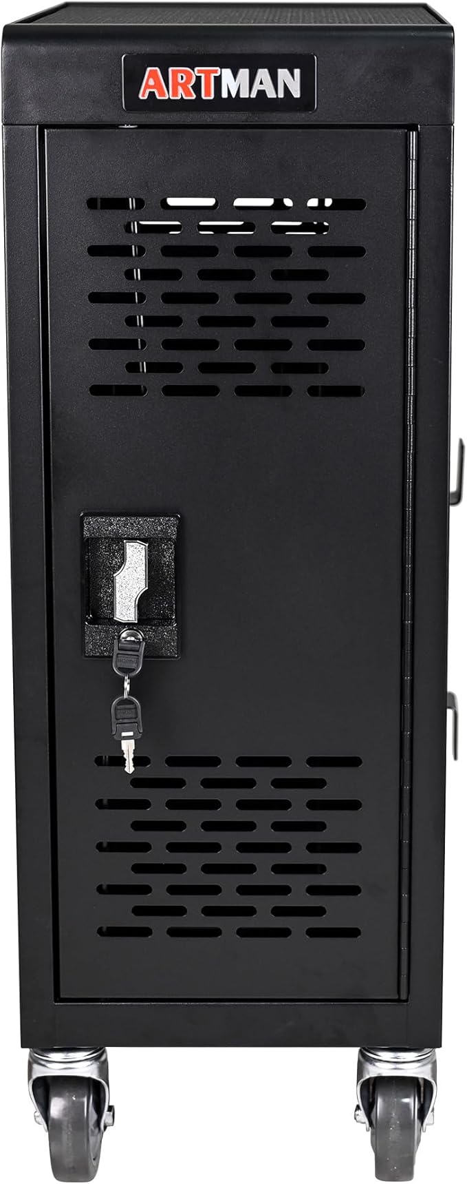 16 Devices Laptop Charging Cart,Tablet Storage Carts for pad Up to 16.3" Screen Size, Classroom Computer Mobile Charging Station for Pads, Chromebooks,Laptops, Security Storage(16 Bay-Black)