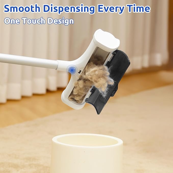 ACE2ACE A3 Pro Carpet Roller for Pet Hair, Carpet Pet Hair Removal Tool, Reusable Large Lint Rollers, 5 Feet Long Handle No Bending No Kneeling, Cat Dog Hair Remover for Carpet, Rugs, Mats, Black