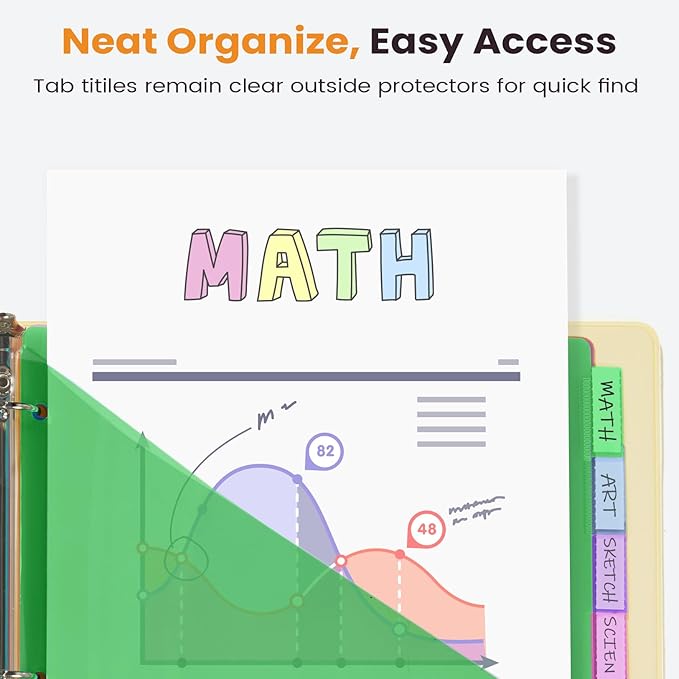 Sooez 24 Count Dividers with Pockets, 8 Tabs Binder Dividers for 3 Ring Binders, Binder Dividers with tabs, Binder Divider with Pockets for US Letter Size, Insertable Big Tabs, Multicolor, 3 Sets