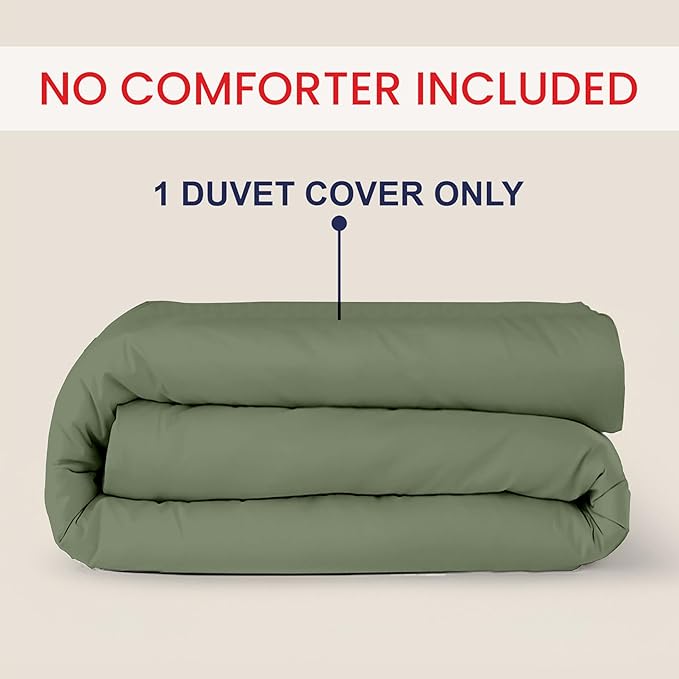 Kotton Culture 120"x 98" 1Pc Oversized King Duvet Cover Only 100% Egyptian Cotton - Luxury 1000 TC Hotel Quality Comforter Cover with Zipper Closure & Corner Ties - Fits Large King Inserts -Sage Green