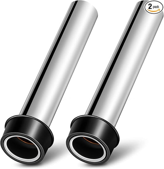 Tatuo 2 Pcs Bar Sink Overflow Pipe 7.48 Inches High Brass Metal Sink Strainer Pipe Dip Overflow Tube Bar Dip Stopper Bathroom Tube Fittings for 1.75 Inch Drains