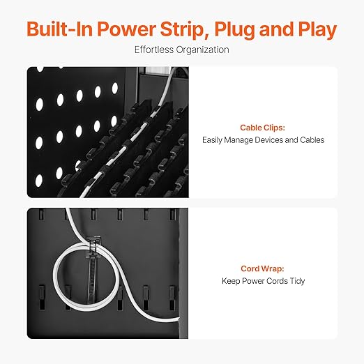 VEVOR 16 Device Charging Station with Lock & Key, Mobile Charging Cart for Chromebook, iPads, Tablet and Laptop, Up to 15.6 in Screen Size, Office and Classroom Locking Charging Station